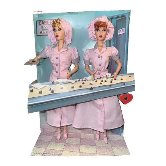 Barbie Lucy and Ethel Doll I Love Lucy in Job Switching In Box No Sound - Picture 2 of 7